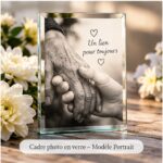 Cadre en verre rectangulaire bord miroir personnalisable
