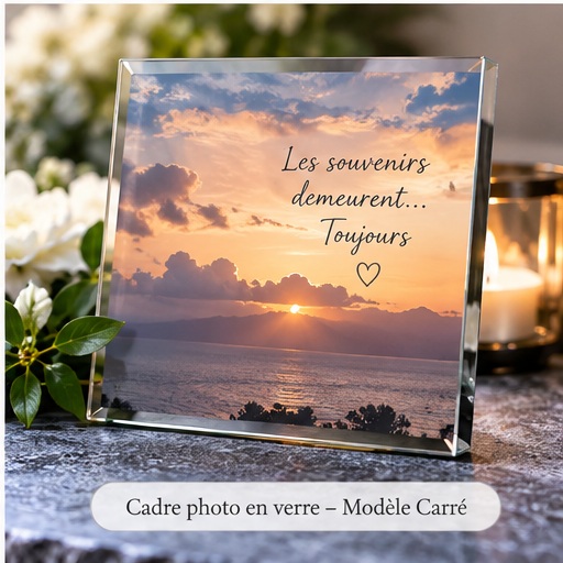 Cadre en verre personnalisé pour hommage et souvenir à La Réunion