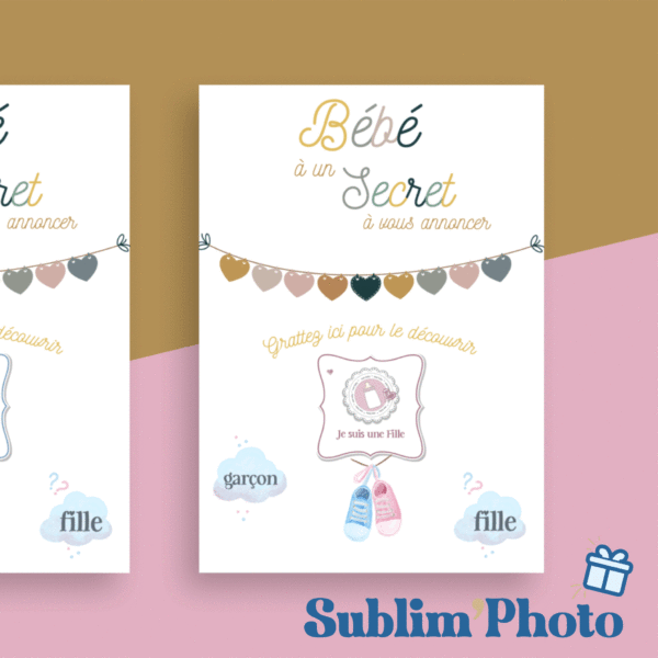 Carte à gratter "Je suis une Fille" 👩‍🍼