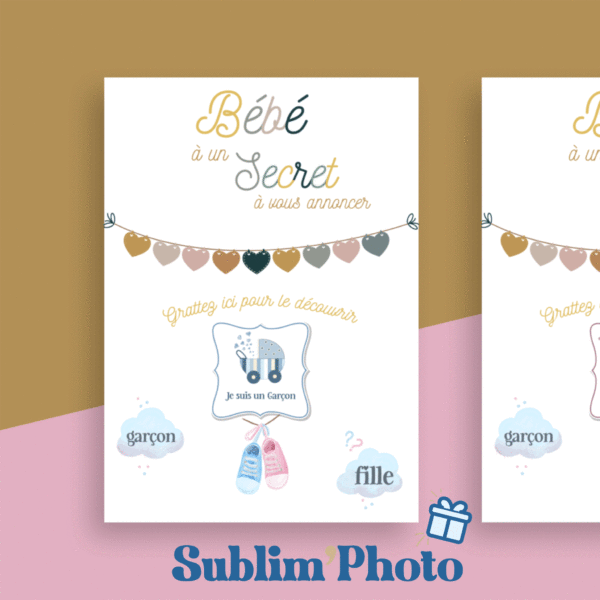 Carte à gratter "Je suis un Garçon" 🧑‍🍼